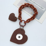 Car key chain love fashion bag pendant acrylic leather 20MM snap button jewelry