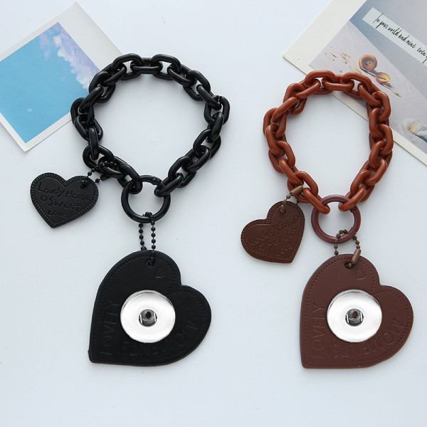 Car key chain love fashion bag pendant acrylic leather 20MM snap button jewelry