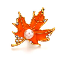 Thanksgiving maple leaf 20MM snaps button  rhinestone DIY jewelry