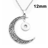 MOON  12MM  18MM snap button Necklace DIY jewelry