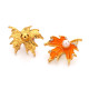 Thanksgiving maple leaf 20MM snaps button  rhinestone DIY jewelry