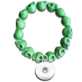 Turquoise skull bead bracelet suitable for 18MM jewelry snap