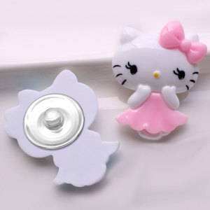 20MM KT Cat animal resin jewelry snap button