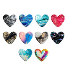 Marble texture pattern Heart Photo Resin snap button  fit 18mm snap jewelry