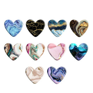 Marble texture pattern Heart Photo Resin snap button  fit 18mm snap jewelry