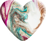 Marble texture pattern Heart Photo Resin snap button  fit 18mm snap jewelry
