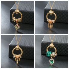DIY stainless steel 45CM necklace personality tree green love dream catching net clasp necklace