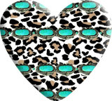 Leopard love Cow pattern Heart Photo Resin snap button  fit 18mm snap jewelry