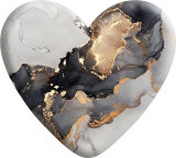 Marble texture pattern Heart Photo Resin snap button  fit 18mm snap jewelry