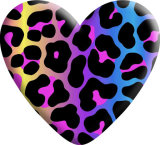 Leopard love Cow pattern Heart Photo Resin snap button  fit 18mm snap jewelry