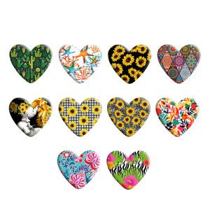 Flower Love pattern Heart Photo Resin snap button  fit 18mm snap jewelry