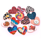 Flower Pretty Love pattern Heart Photo Resin snap button  fit 18mm snap jewelry