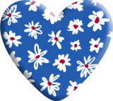 Flower pattern Heart Photo Resin snap button  fit 18mm snap jewelry