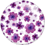 20MM Flower Print glass snaps buttons  DIY jewelry