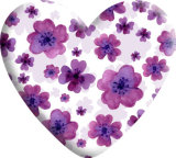 Flower pattern Heart Photo Resin snap button  fit 18mm snap jewelry