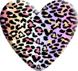 Leopard love Cow pattern Heart Photo Resin snap button  fit 18mm snap jewelry