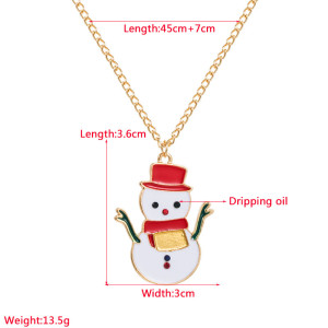 Christmas Snowman Bell Christmas Tree Pendant Necklace Christmas Gift