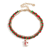 Christmas party colored beads bracelet small design Santa Claus tree pendant bracelet