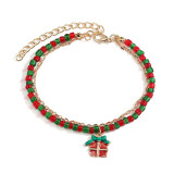 Christmas party colored beads bracelet small design Santa Claus tree pendant bracelet