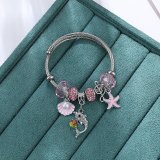 Dolphin crystal bracelet DIY starfish shell pearl stainless steel wire bracelet
