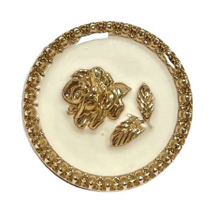 23MM Gold gutta percha rose metal button small fragrant button