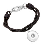 Braided leather cowhide bracelet suitable for 18MM jewelry snap