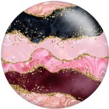20MM Golden Line Colorful  Texture Pattern Print glass snaps buttons  DIY jewelry