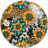 20MM Love Cross Sunflower  Print glass snaps buttons  DIY jewelry