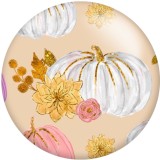 20MM L\ove Fall Pumpkin Print glass snaps buttons  DIY jewelry