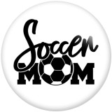 20MM Sport Mom Print glass snaps buttons  DIY jewelry