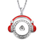 The headset  Metal Flower Pendant 60CM Necklace for 20mm Thick Snap Jewelry