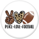 20MM Peace Love Halloween Football Print glass snaps buttons  DIY jewelry