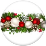 20MM Christmas  pattern Print glass snaps buttons