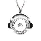 The headset  Metal Flower Pendant 60CM Necklace for 20mm Thick Snap Jewelry