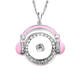 The headset  Metal Flower Pendant 60CM Necklace for 20mm Thick Snap Jewelry