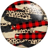 20MM Colorful Leopard Pattern Print glass snaps buttons  DIY jewelry