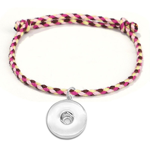 Four strand color woven bracelet bracelet, hand rope, peace bracelet, suitable for 18MM jewelry snap