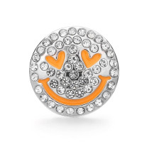 Smiling face 20MM  design Rhinestone  Metal snap buttons