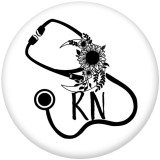 20MM Nurse LPN RN Print glass snaps buttons  DIY jewelry