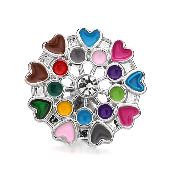 Color love  20MM  design Rhinestone  Metal snap buttons