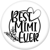 20MM Bear Beat Mom Ever Words  Print glass snaps buttons  DIY jewelry