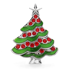 Christmas tree 20MM  design Rhinestone  Metal snap buttons