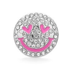 Smiling face 20MM  design Rhinestone  Metal snap buttons