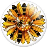 20MM Love Cross Sunflower  Print glass snaps buttons  DIY jewelry