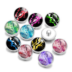 20MM Colorful pattern Print glass snaps buttons