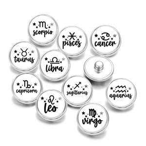 20MM Birthstone Print glass snaps buttons  DIY jewelry