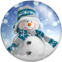 20MM Christmas  Snowman  Print glass snaps buttons  DIY jewelry