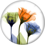 Painted metal 20mm snap buttons Flower Print