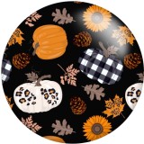 Painted metal 20mm snap buttons Thanksgiving Pumpkin Print   DIY jewelry