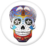 Painted metal 20mm snap buttons pattern skull Print